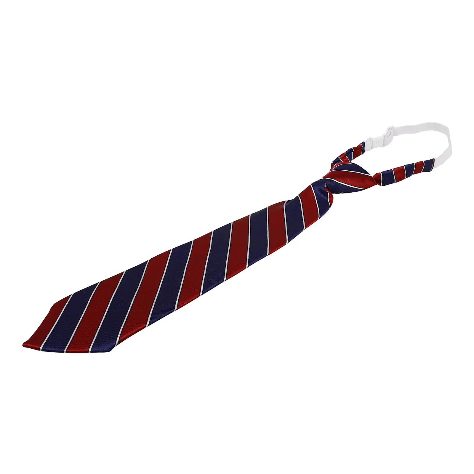 Elastic School Neckties 32cm White Blue Red Striped Tie Accessories Student Costume Decor Uniforms Tie Kids Strap
