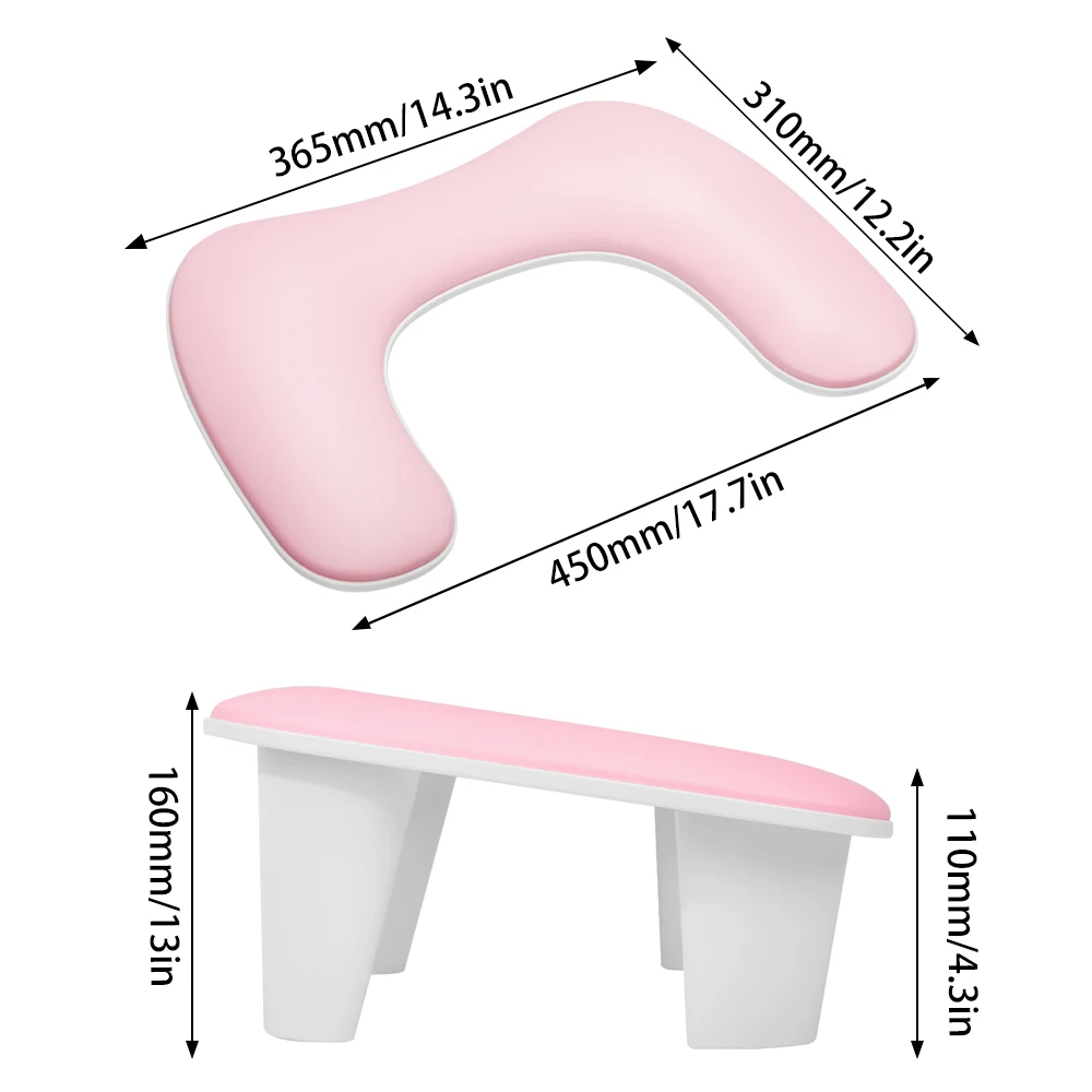 Two Hands Nail Art Hand Pillow Portable Removable Stand Tilt Design Manicure Stand Hand Pillow PU Material Hand Pillow Cushion