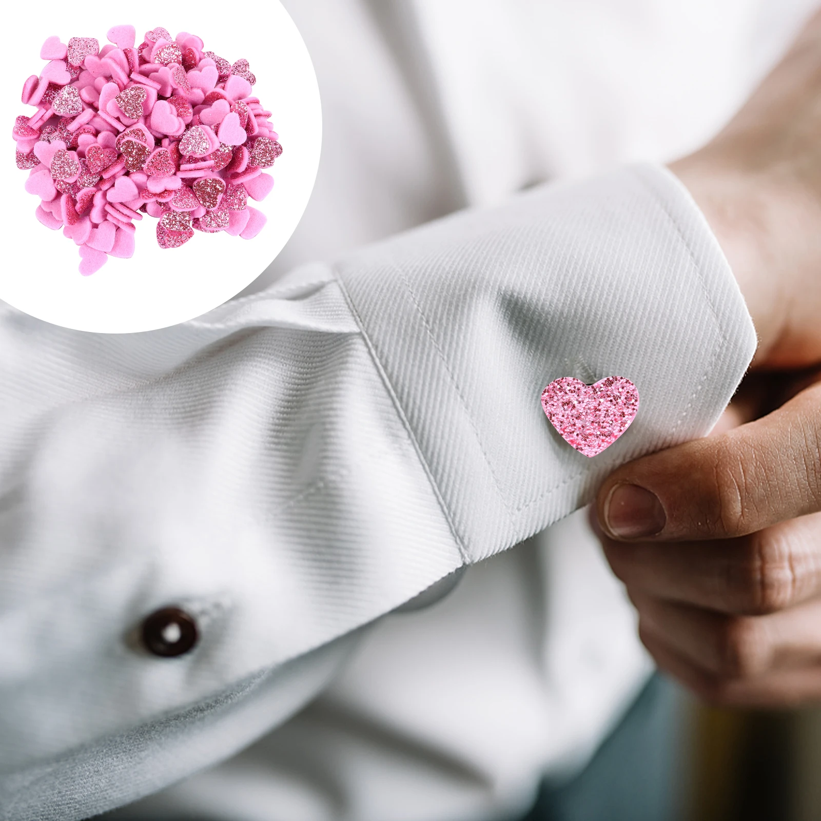 

200 pcs Flash Powder Patches Heart Shape Shiny Decorative Sequin Diy Crafts For Jewelry Clothing Adornment Fashionable