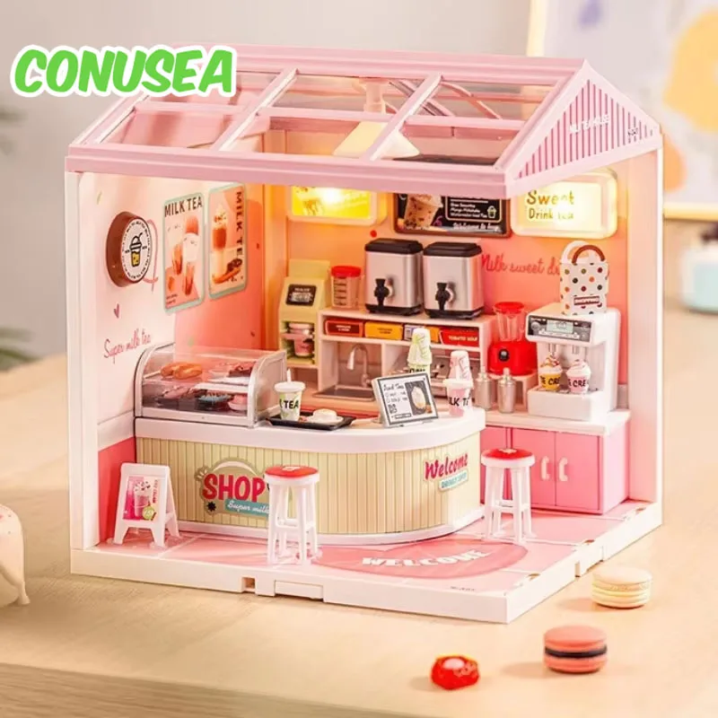 

Doll House Micro Building Block Diy Handicraft Room Assembly Scene Bricks Bedroom Kitchen Restaurant Model Blocks Birthday Gifts