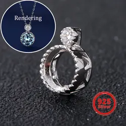 Pendant Setting for 5-9mm Stones, 925 Sterling Silver, Women's Pendant Accessory, Ideal for DIY Jewelry Making with Moissanite