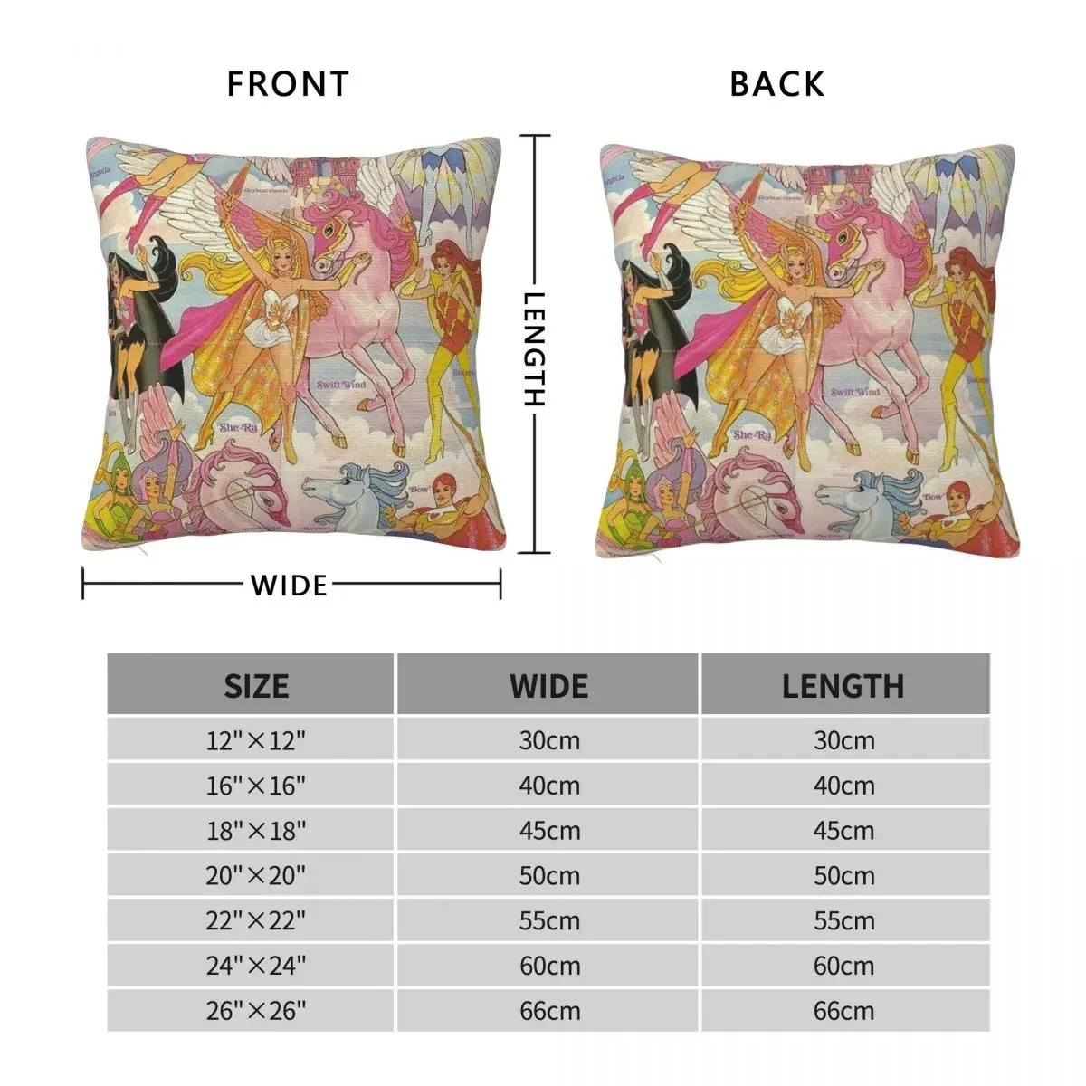 She-Ra Princess Of Power Square Pillowcase Polyester Linen Velvet Printed Zip Decor Pillow Case Room Cushion Cover