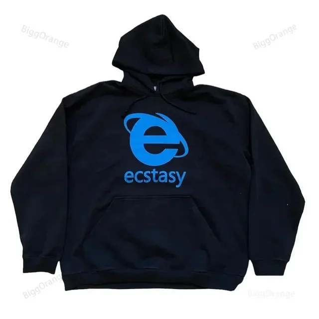 Heren Street Wear Autumn_Winter Ecstasy Letter Patroon Gedrukt Hoodie Dames Y2K Stijl Harajuku Sport Hip Hop Hoodie Nieuwe Stijl