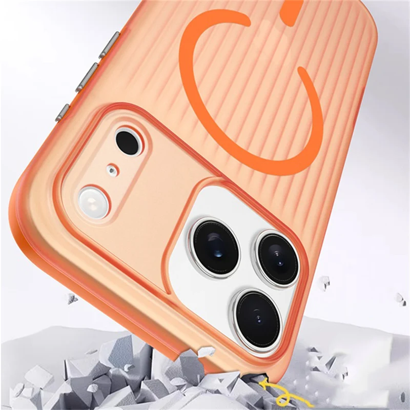 حافظة شحن لاسلكية مغناطيسية غير لامعة لهاتف آيفون 17 برو ماكس 17 برو 17 AI تعمل باللمس زر الكاميرا غطاء مقاوم للصدمات #6