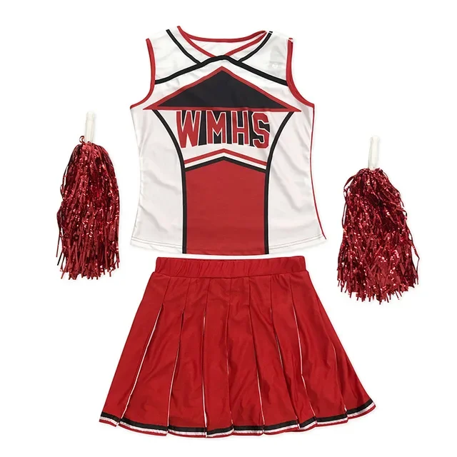 Disfraz de Animadora de la Escuela Secundaria Estilo Glee, Uniforme de Animadora Varsity, Disfraz de Cheerios