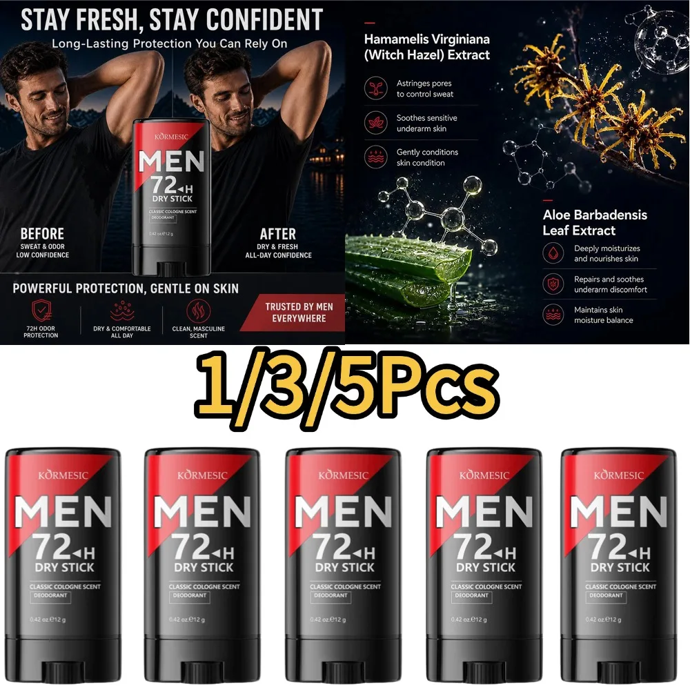 Men's Natural Deodorizing Stick Underarm Care Efficiently Eliminate Odor Refreshing Lasting Aroma Cream Underarm Odor Prevention