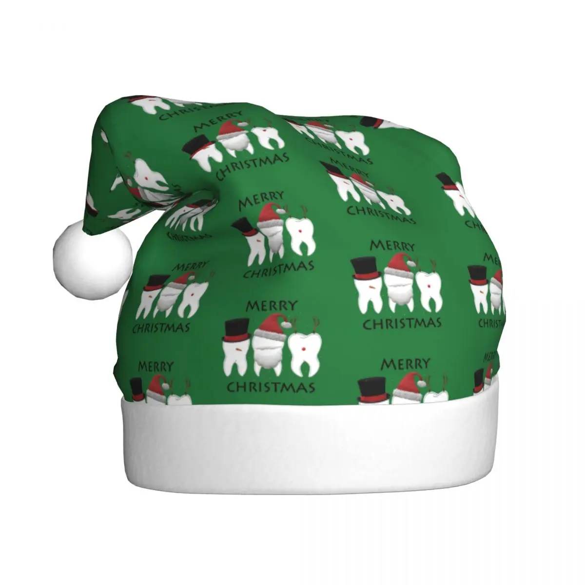 Merry Christmas Teeth Winter Warm Christmas Hat for Adult Men Women Santa Hat Cap Festive Supplies Gift