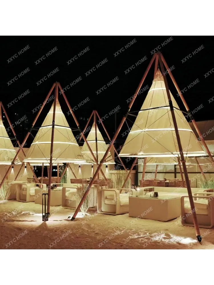 Tapered Lantern Tent Outdoor Camping Hotel Tent Tianmuye Luxury Camp Restaurant