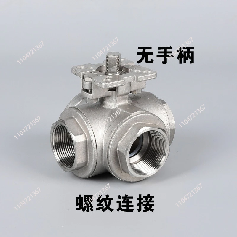 Four-way manual double L flow directional valve  thread four-way high-pressure platform ball valve 304 stainless steel internal