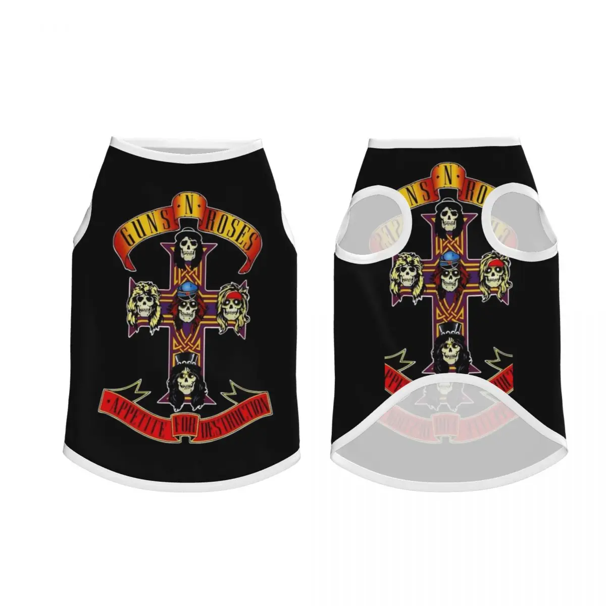 Mesh Heavy Metal Rock Music Band Guns N Rose Pet Vest Puppy Clothing Decoration Cool Summer Pet Dog Clothes