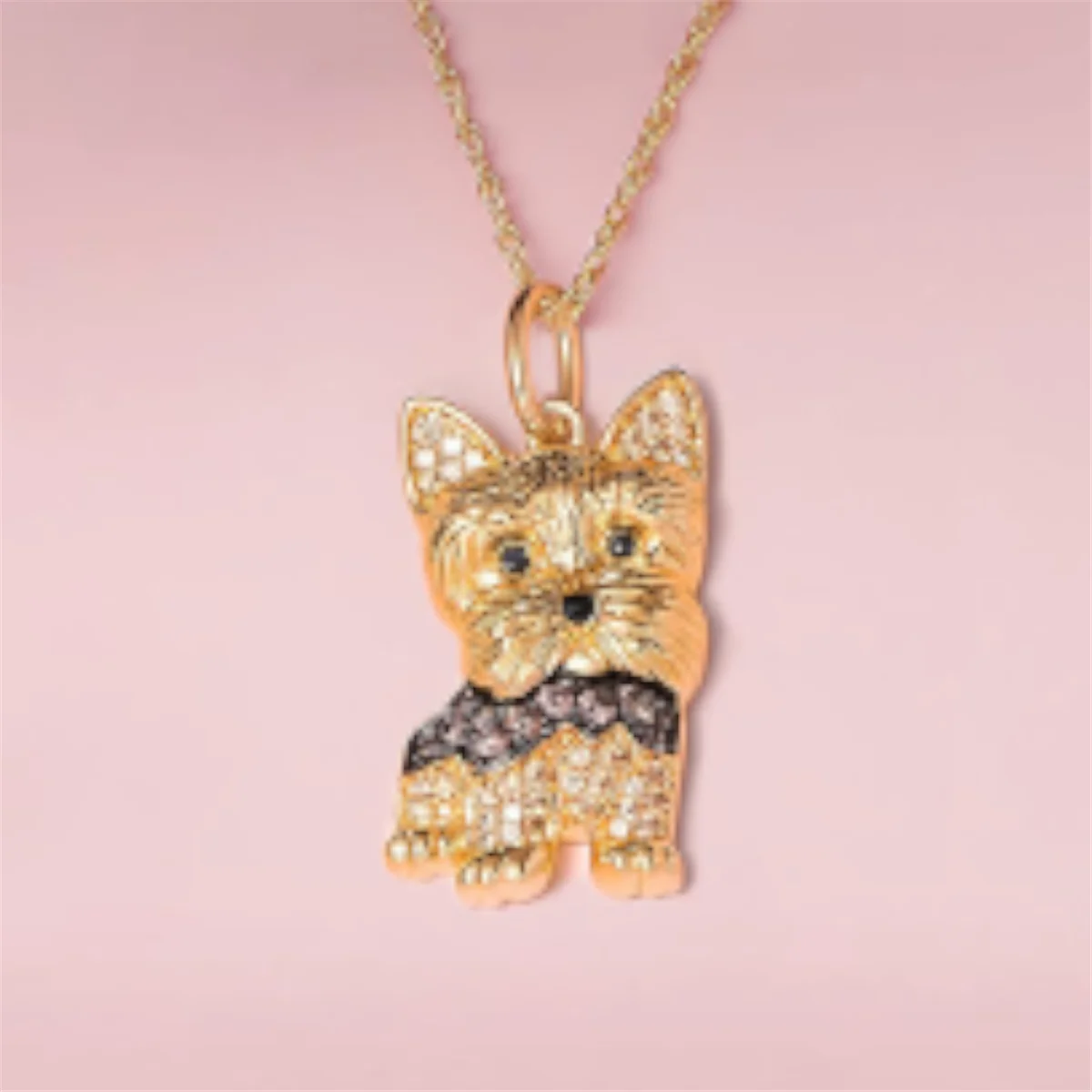 Exquisite Cute Yorkshire Pendant Necklace for Women Elegant Pet Puppy Jewelry Animal Accessories Dog Lovers Memorial Birth Gifts