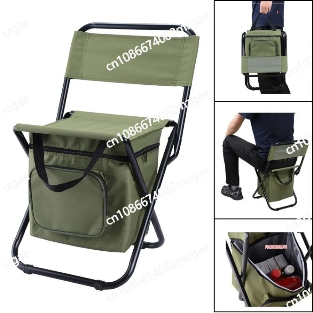 Portable outdoor folding chair three-in-one leisure chair outdoor camouflage pony camping fishing ice bag chair