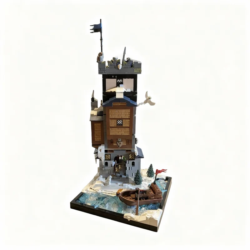 1830pcs MOC The Tilted Fortress Castle Model Building Blocks Construction Idea Craft Assemble DIY Education Collection Creative