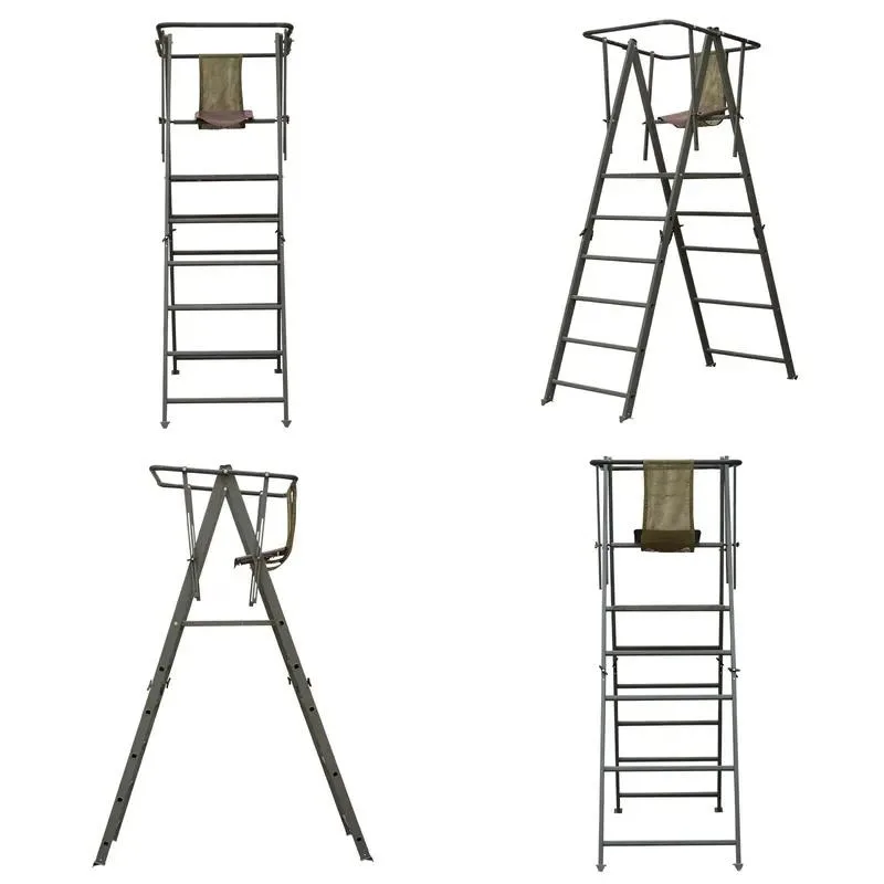 High Quality Stainless Steel Outdoor Hunting Folding Ladder Single Tree Frame Deer Stand Portable Climbing Gear for Forest