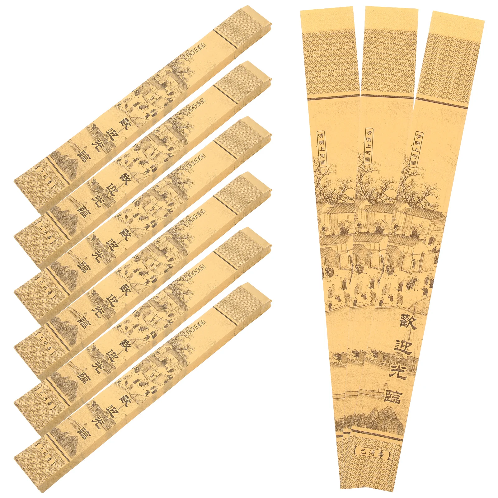

500 Pcs Disposable Chopsticks Wrapping Paper Bags Sleeve Set Toddler Takeout Supplies Paper Material Storage Bag