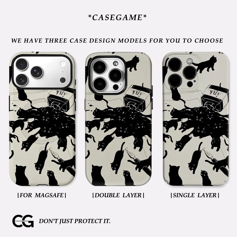 Ink Blot Cat Swarm IPhone 17 Must-Haves Handyhülle für IPhone 17 16 15 14 13 45 Pro Max Plus Doppelschichtige Rückseite