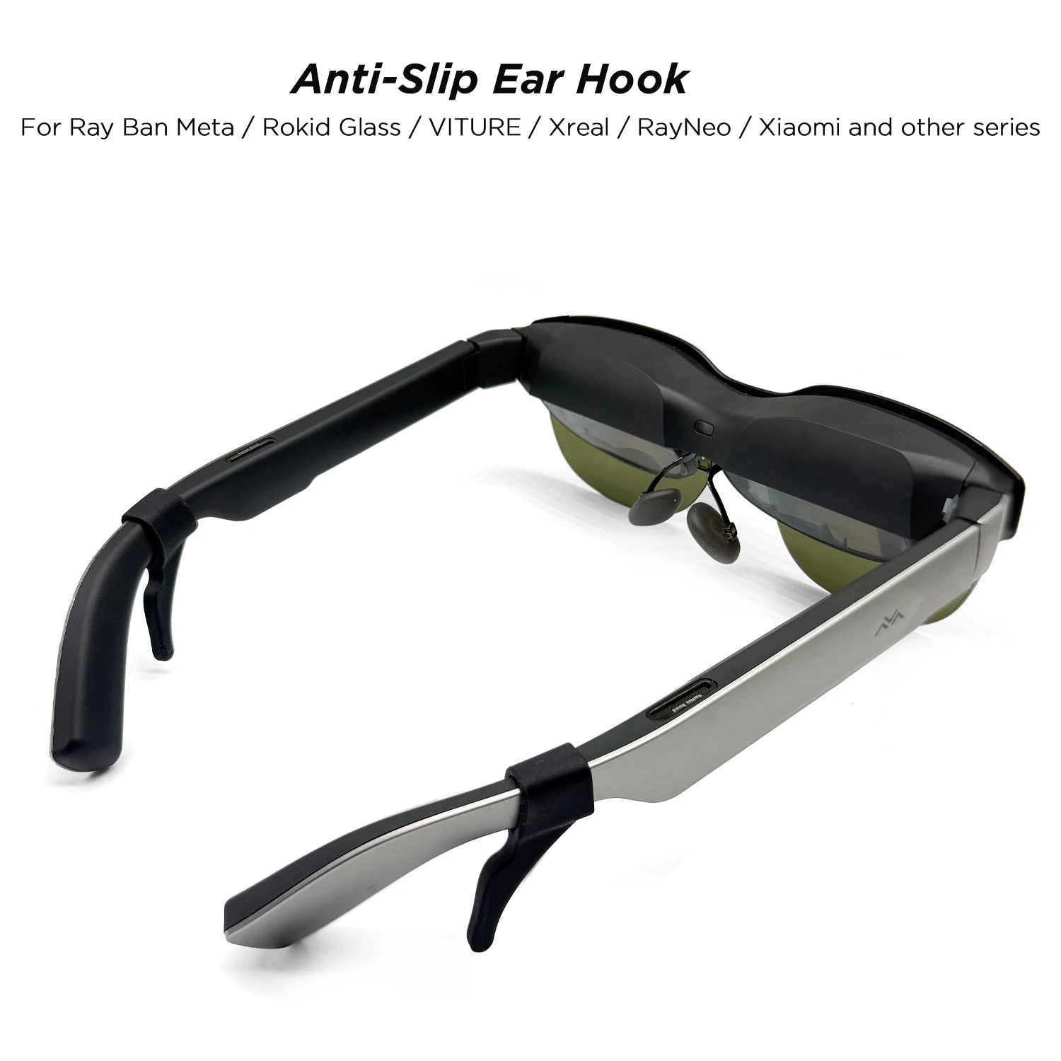 Ear Hook Grip For Ray-Ban Meta/RayNeo/Xreal Accessories, Anti-Slip Elastic Silicone Eyeglass Holder for Smart Glasses Retainers