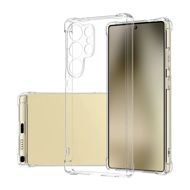 Original Transparent Silicone Soft Case for Samsung Galaxy S26 S25 S24 S23 S22 S21 Ultra Plus FE Luxury S25 S26Ultra Clear Cover