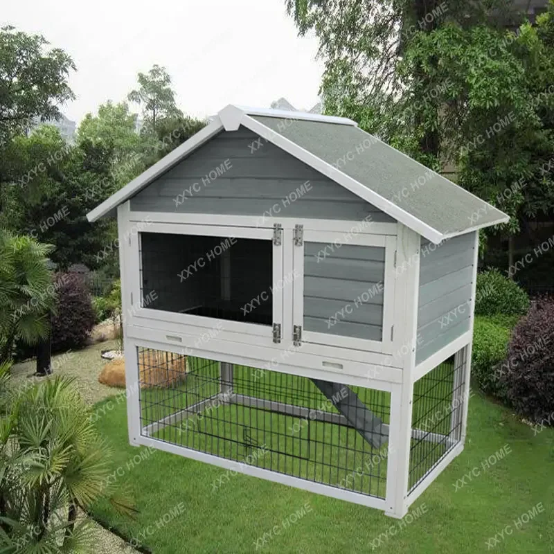 

Outdoor Double-Layer Rabbit Nest Large Rabbit House Rainproof and Sun Protection Rabbit Villa Outdoor Cat Cage Cat Nest Cattery