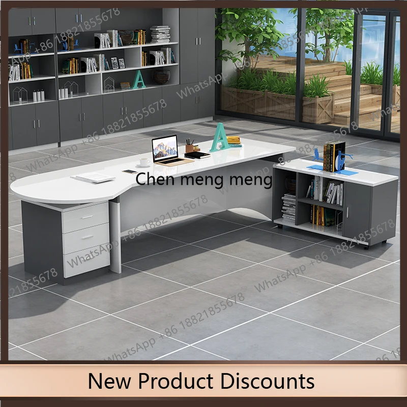 

z10Unique Lounge Office Desk Clear Decoration Beauty Wooden Large Size Office Desk Irregular