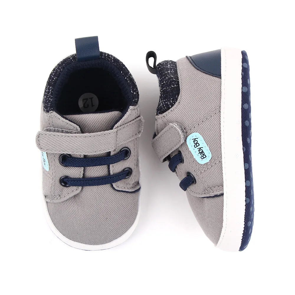 Brand Infant Crib Shoes for Baby Items Boy First Steps Trainers Newborn Stuff Toddler Soft Sole Canvas Sneakers Christening Gift