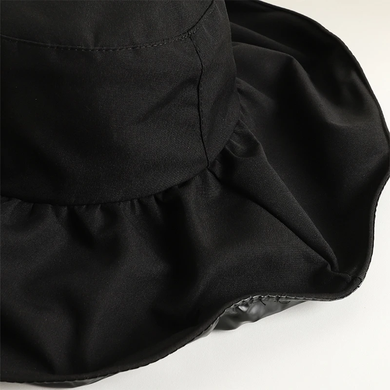 New Solid Color Basin Hat Women\'s Rain Caps Waterproof Rain Wide Brim Bucket Hat Rain Cap Travel Wild Casual Fisherman Hats