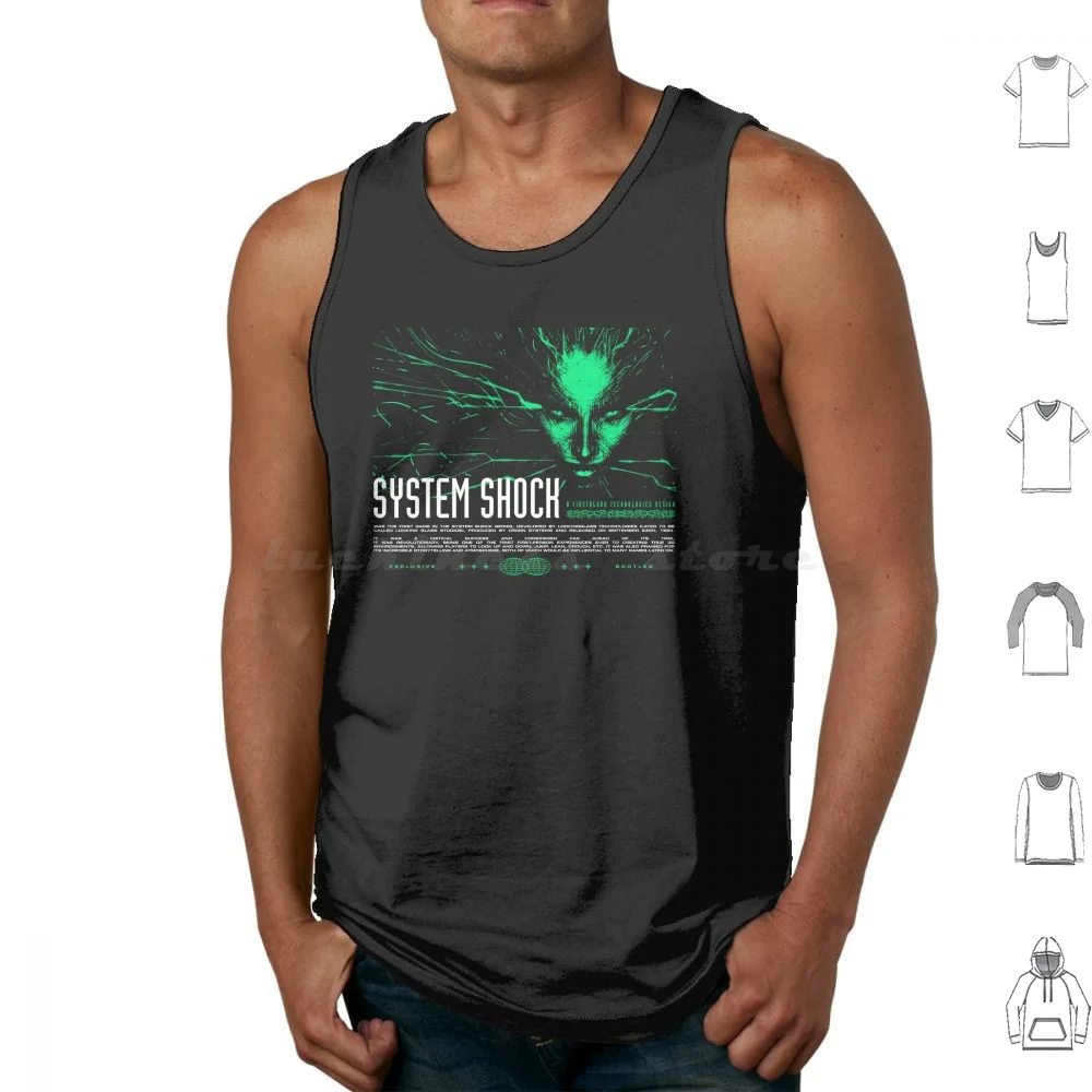 System Shock V1 Tank Tops Vest Sleeveless System Shock Retro Shodan Shock Systemshock2 Systemsshockremake Ai Tech Techno