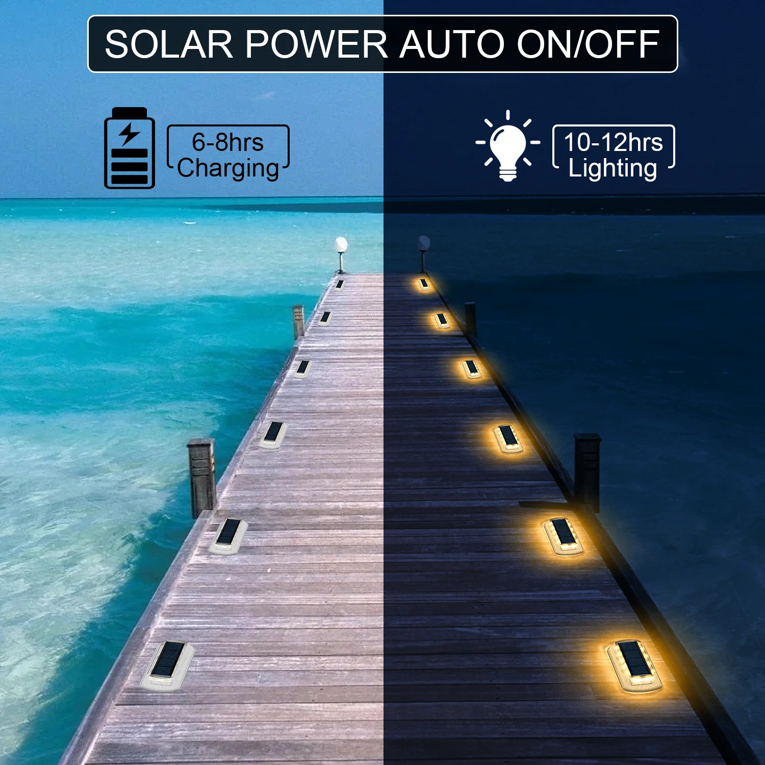 Imagem -03 - Solar Power Luz do Jardim ao ar Livre Luz Subterrânea Luz do Convés Holofotes Lâmpada Led Solar Enterrada Decoração do Jardim Ip65 Pcs 3000k