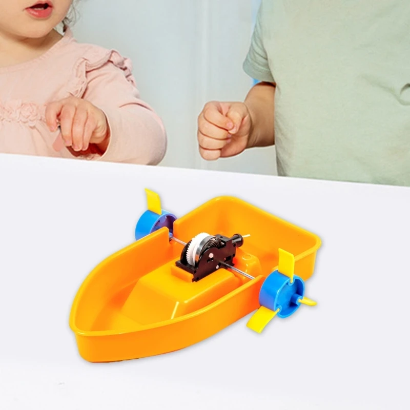 Educational Paddle Wheel Ship Model Easy Installation Paddle Boat Model Hands on Assembly Toy for Kids Students Aged 6 ＋ D2RC