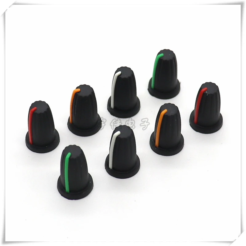 10PCS Half Shaft Rubber Knob Cap Potentiometer Knob Cap D Handle Coding Switch Knob Cap 2 Color Plastic Knob Cap