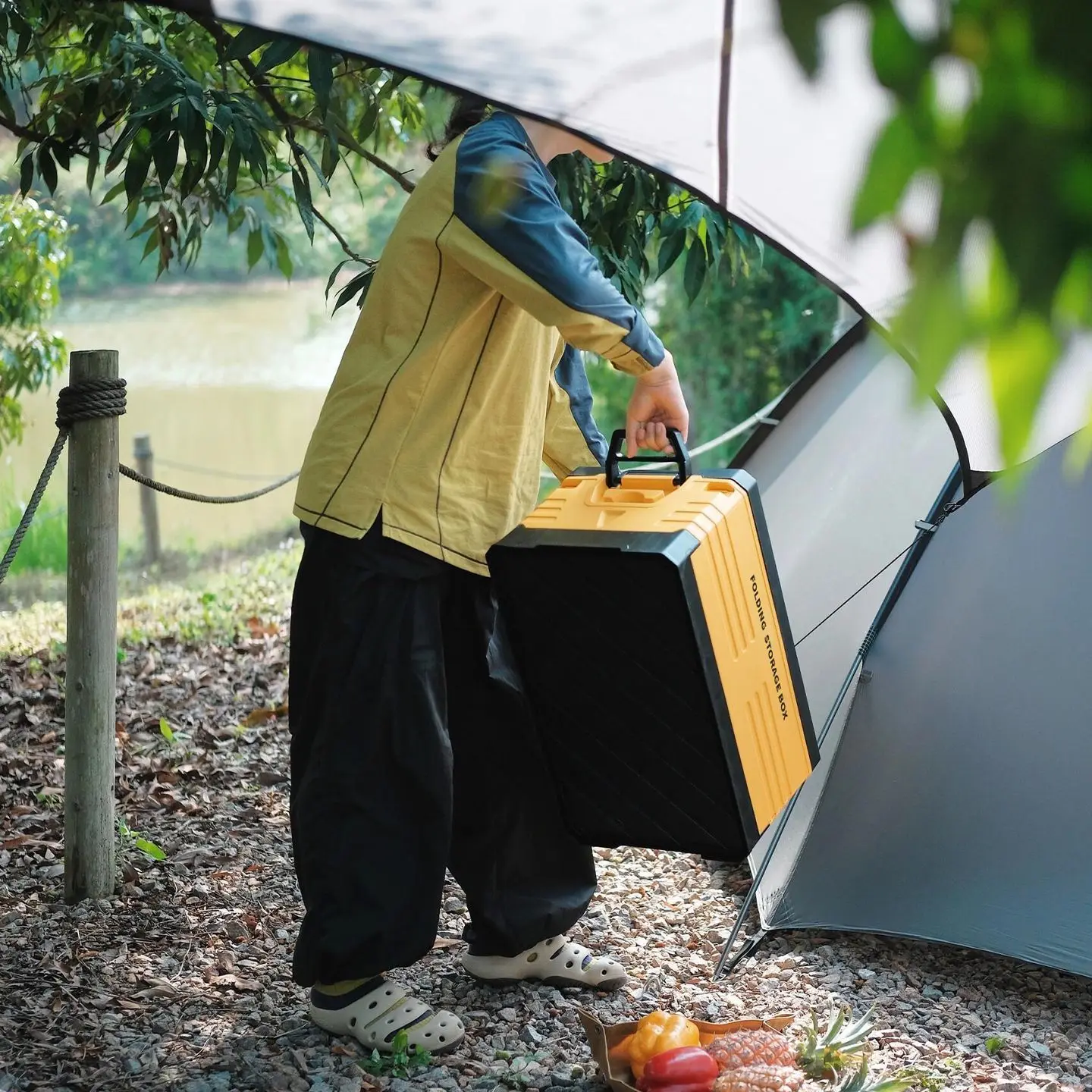 Camping Folding Storage Box Trunk Sorting Box Camping Picnic Storage Car Outdoor Large Storage