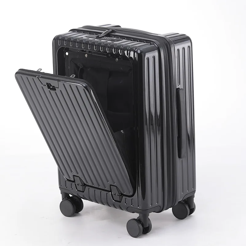 

Front opening, wide tie rod, suitcase, women's tie rod case, zipper, new model, password.