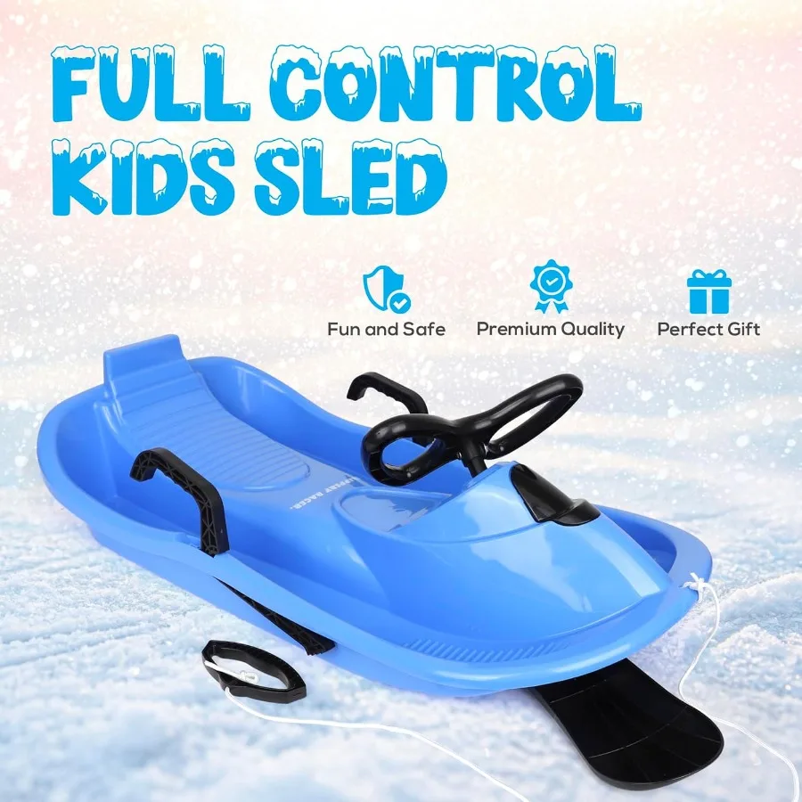 زلاجة ثلجية قابلة للتوجيه لسباق الإنحدار، إطار من الألومنيوم خفيف الوزن، تصميم أحمر، انزلاقي ناعم وتحكم سهل #2