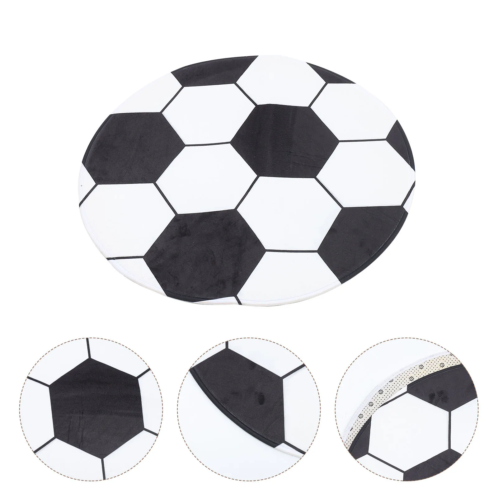 

1pc Round Soccer Rug Premium Polyester Decorative Floor Mat For Bedroom Living Room Sports Theme Area Rug Home Decoration