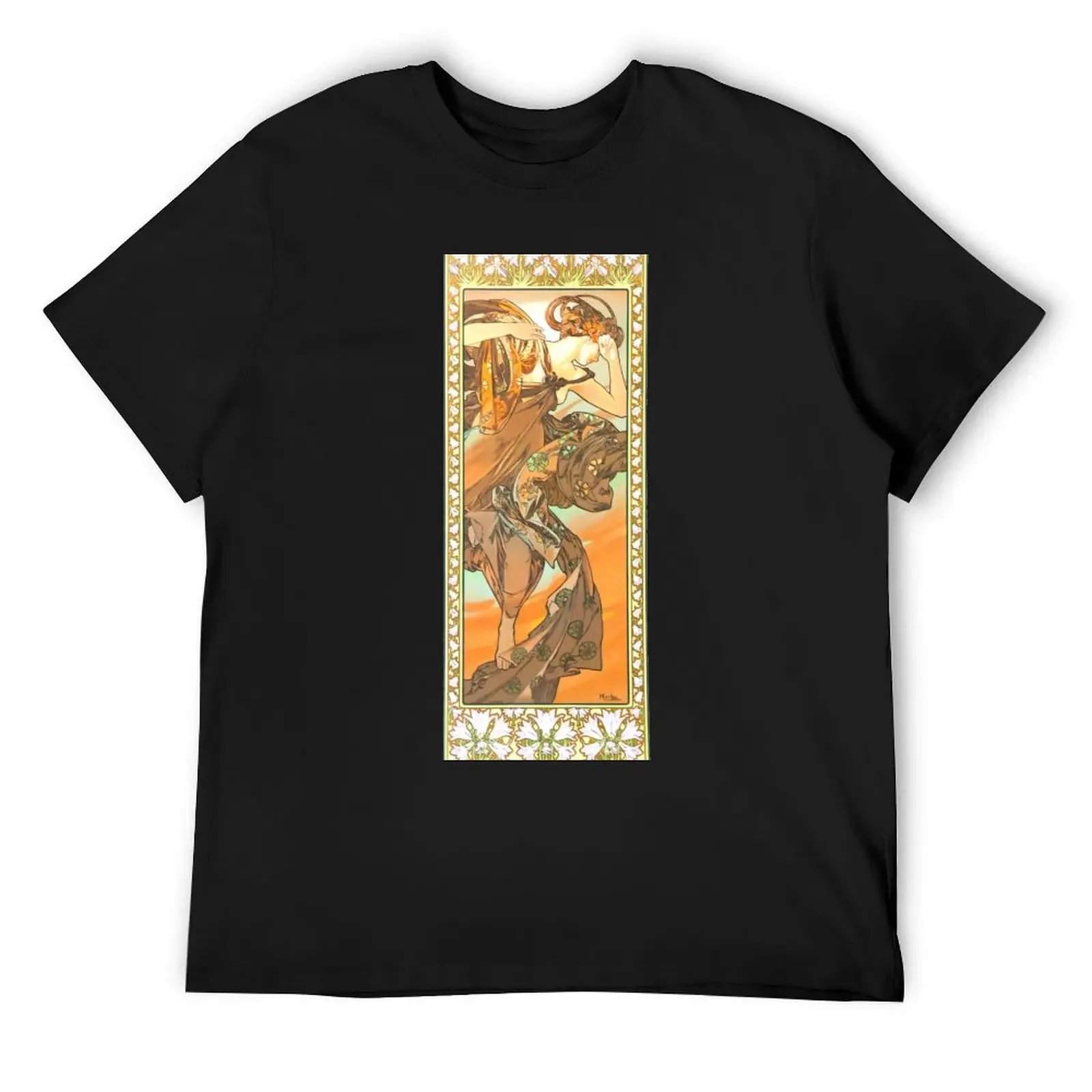 Alphonse Mucha (1860 – 1939) Evening star T-Shirt sweat quick-drying new edition cheap stuff Men's t shirts