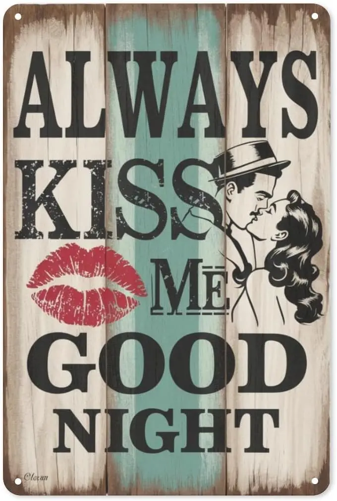 Romantic Bedroom Tin Sign 8X12IN Vintage Metal Wall Art for Couples Retreat, Honeymoon Suite & Love Nest Decor sign
