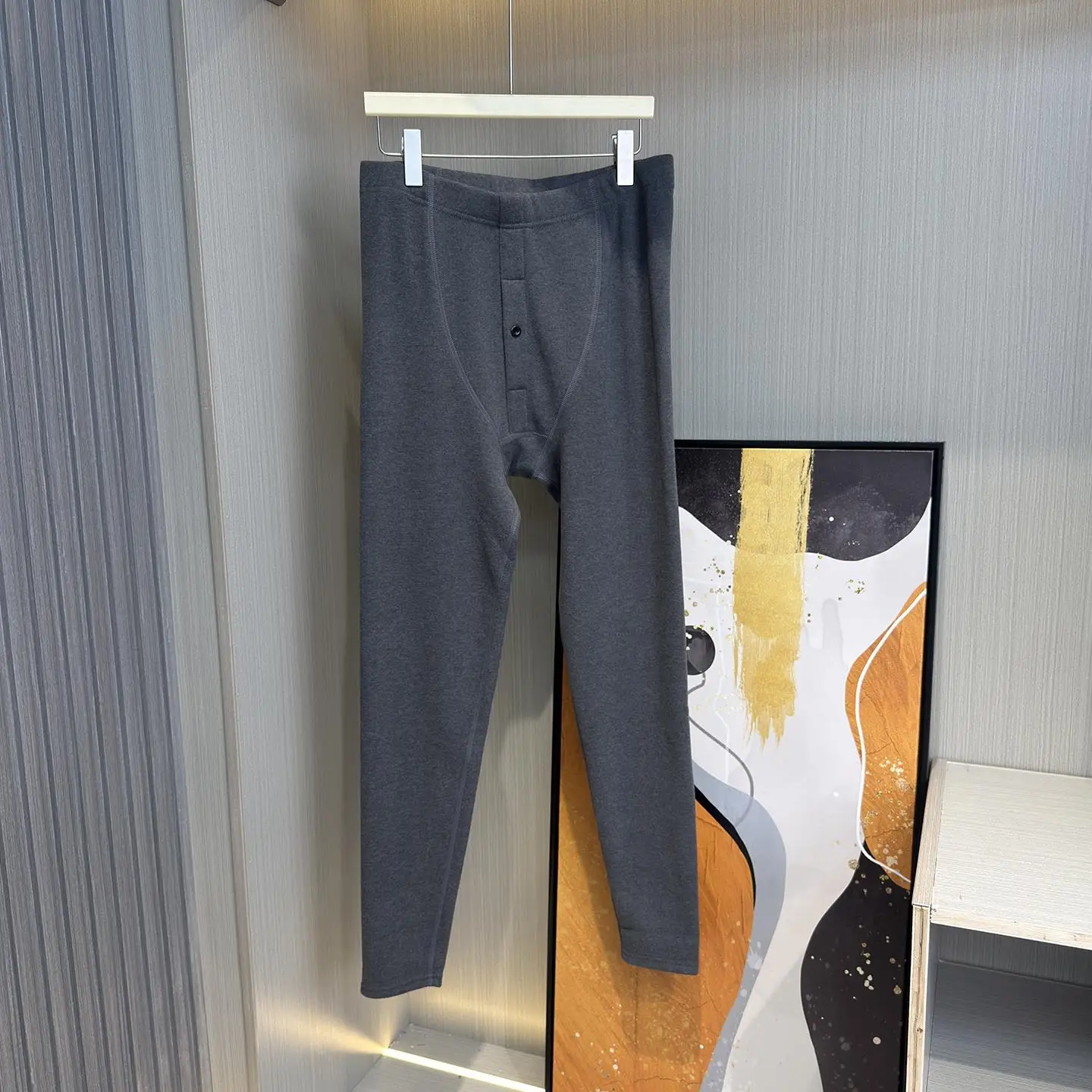 

Утепленные шерстяные мужские термоштаны с высокой талией, высокой эластичностью, сохраняющие тепло, эффективно удерживающие тепло, зимние брюки-термобелье