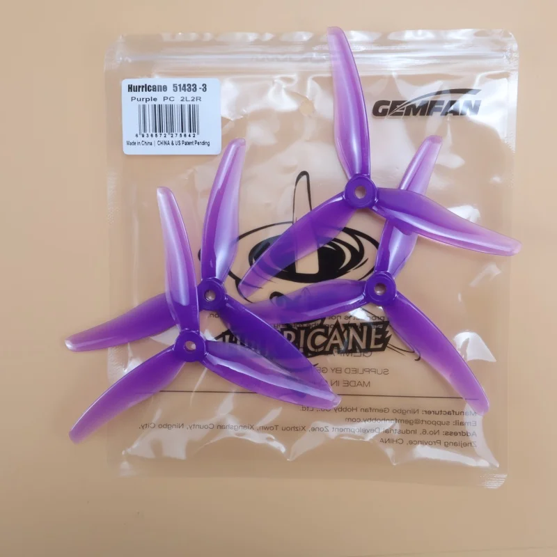 

10pairs purple Gemfan 51433 5inch 3 blade/ tri-blade Propeller Props CW CCW Brushless motor FPV Propeller for FPV Racing drone