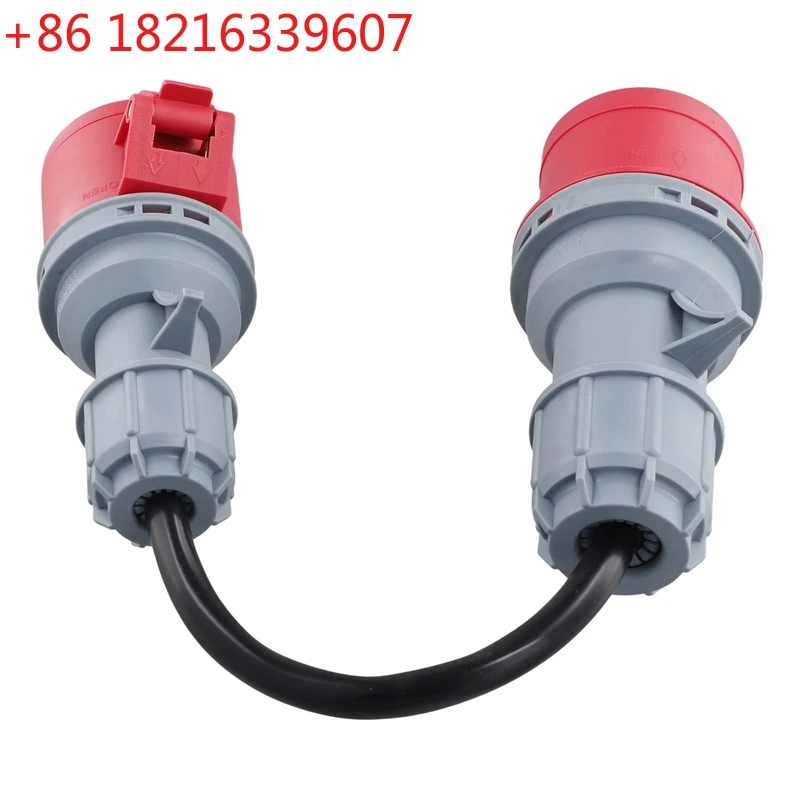 TAO 5 Pin Red 32A Male To 16A Female CEE-Adapter Gen Ev Charger Extension Cord Connector 400V Outlet