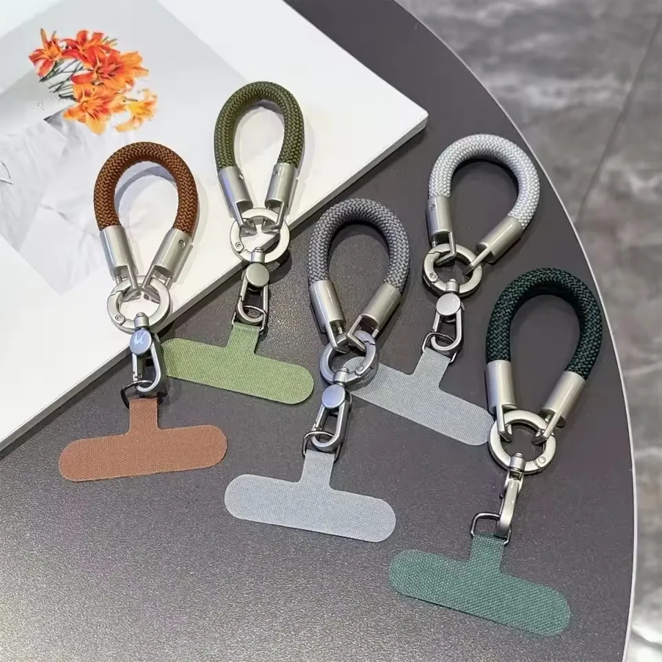 Metal Phone Lanyard Gasket Patch Rotatable Metal Buckle Hanging Steel Clip Card Cord Tab Mobile Phone Accessories view 5