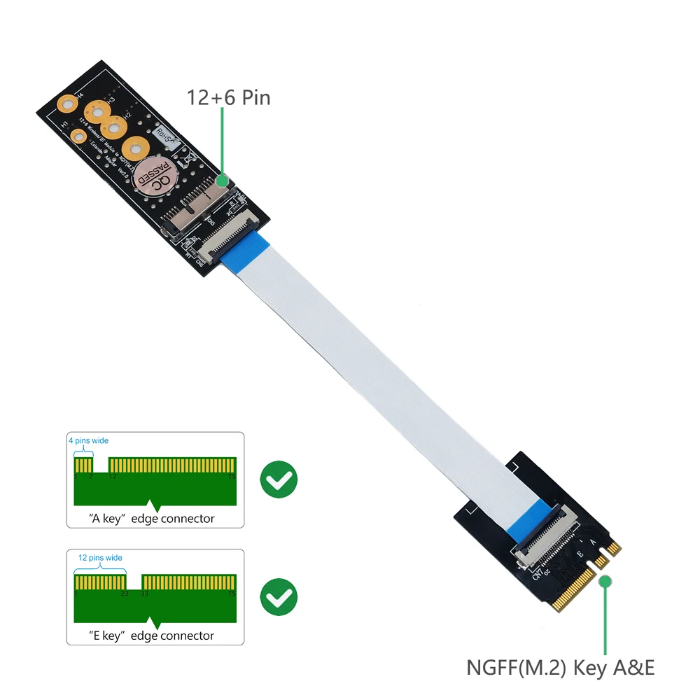 M.2 Wifi Adapter Key A+E to Wifi Card BCM94360CD BCM94331CD BCM943602CS BCM94360CS2 BCM943224PCIEBT2 for Apple Macbook Pro Air