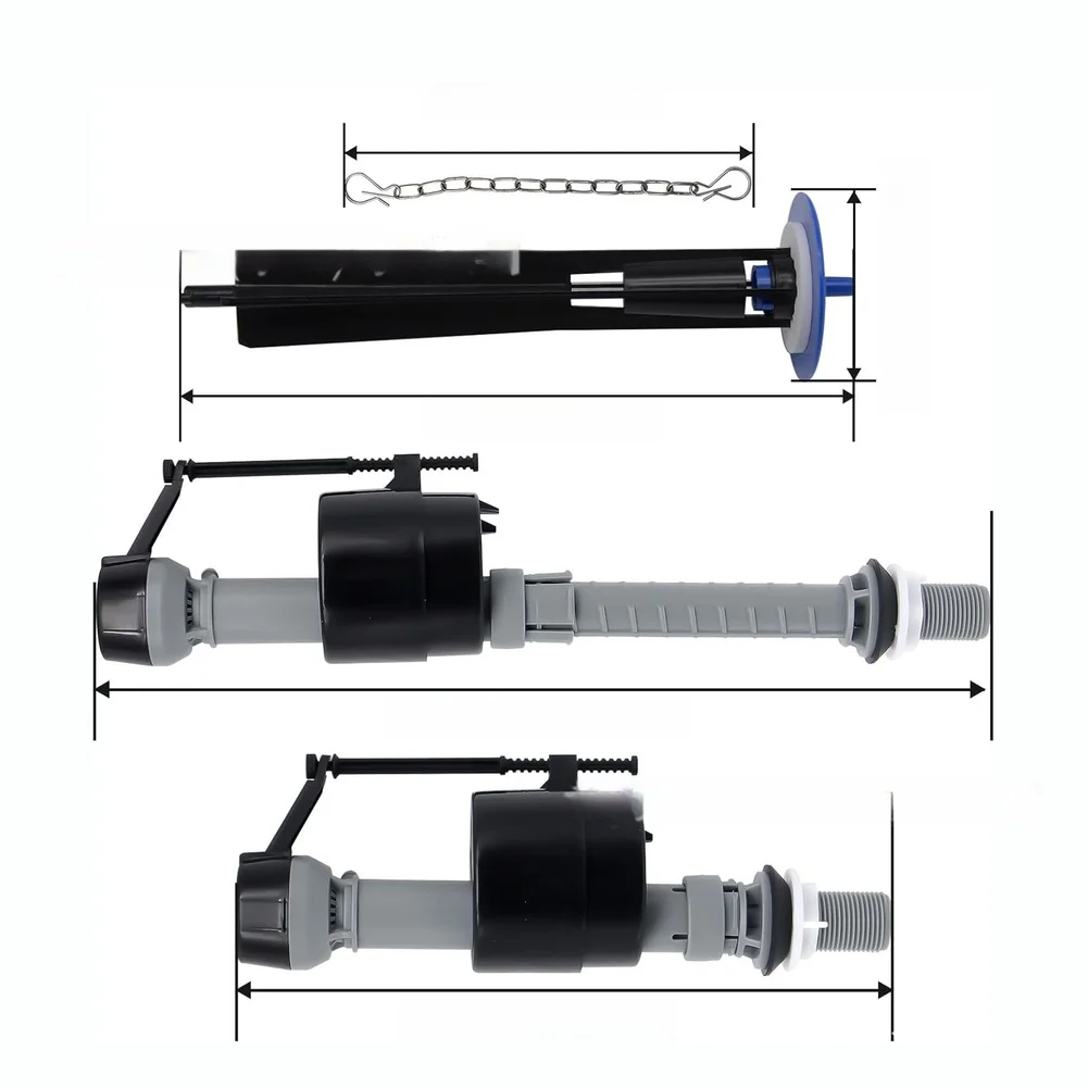 Replacement Toilet Parts Kit For GP1229656 Compatible With For Aqua Piston Including Fill Valve Flapper Seal Ring And Wrench