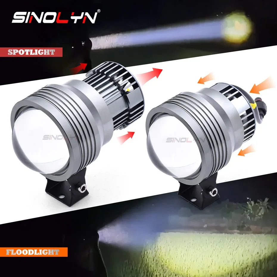 Sinolyn 47W Floodlights LED Spotlights Changeable Projector Lenses LED Lights 81000LM Auxiliary Lights Universal Car Accessories