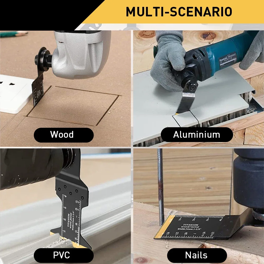 Titanium Oscillating Blades 5PCS - Durable Multi-Tool Saw Blades for Cutting Wood, Metal, Nails & Plastic - Universal Fit