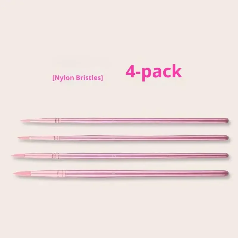 【CCA4】4 قطعة/6 قطعة مجموعة فرشاة ألوان مائية مدببة مستديرة برأس مسطح شعر للمبتدئين فن الطالب مرسومة باليد لوحة ألوان مائية من النايلون