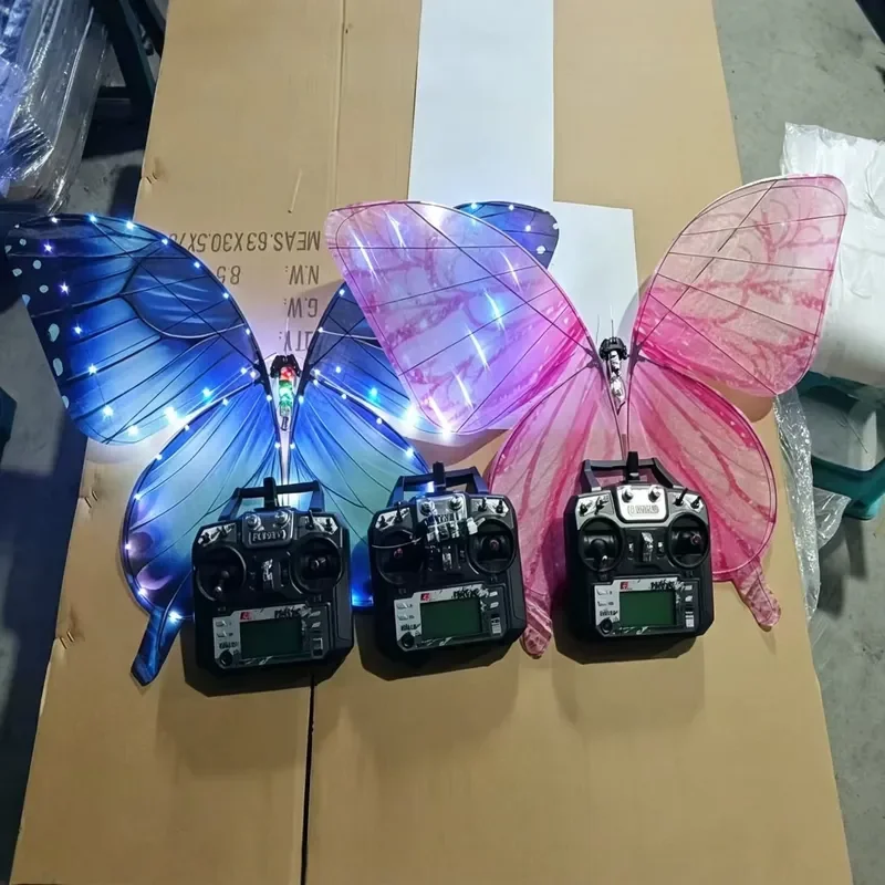 Remote Control Bionic Butterfly Drone Luminous Flapping Wing Toy for Wedding Party Stage Performance Science Education Prop