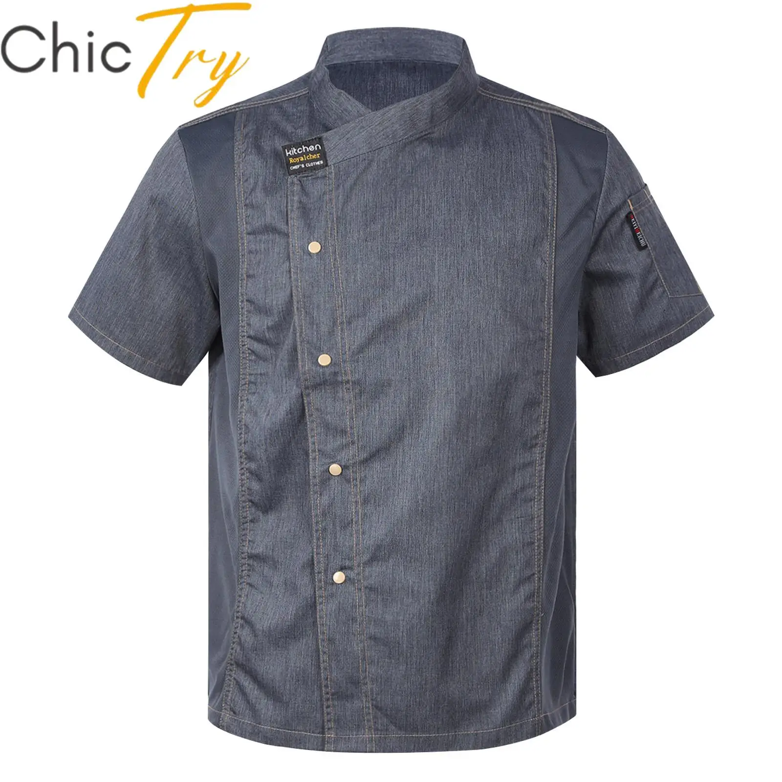 Camisa de Chef Unisex para hombre y mujer, uniforme de trabajo de cocina, abrigo de Chef, chaqueta de cocinero, restaurante, Hotel, cantina, tienda de pasteles, traje de cafetería