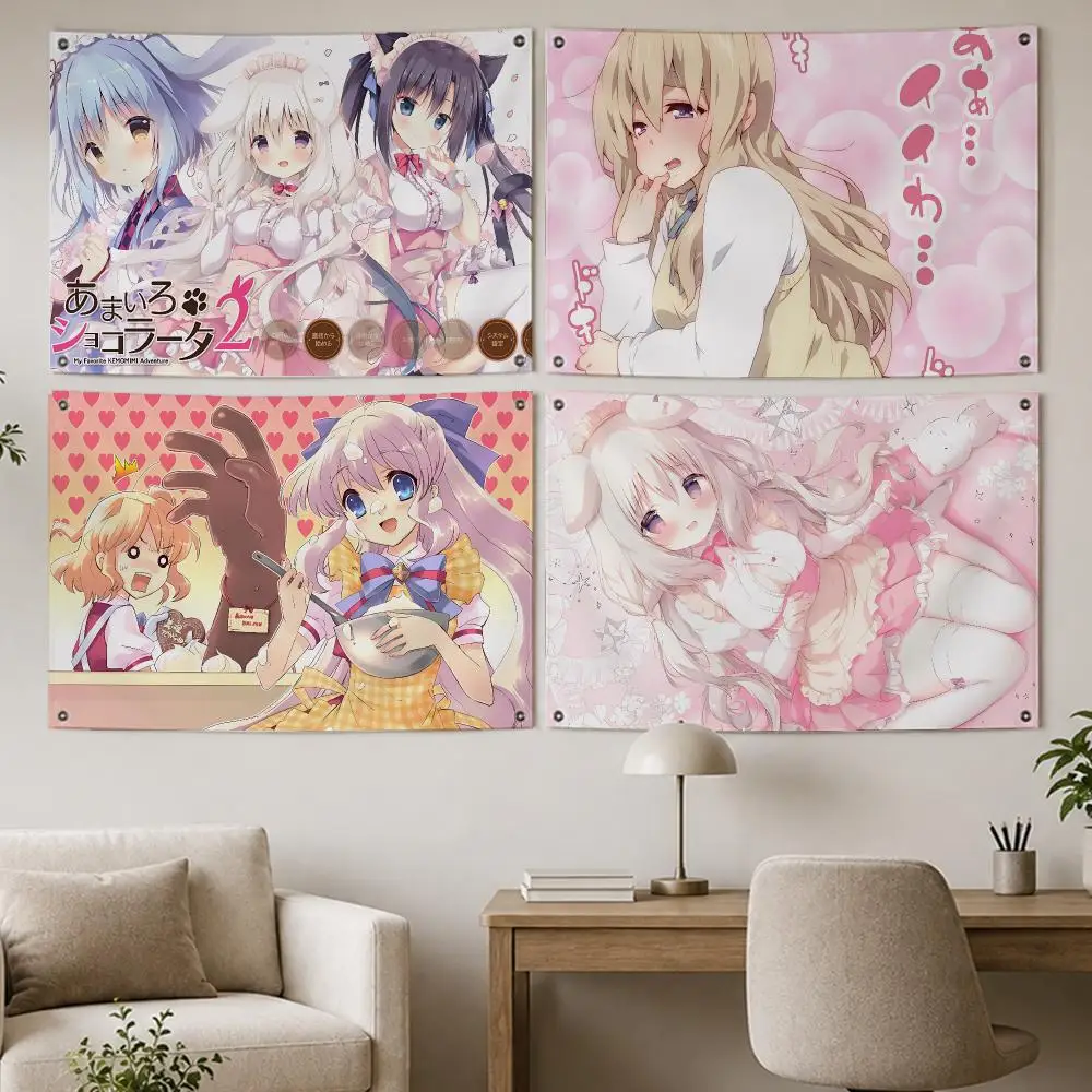 New Game Amairo Chocolate 2 Flags Room Home Decor Wall‑Hanging Art Banner, Outdoor for Bedroom Party Background Decoration