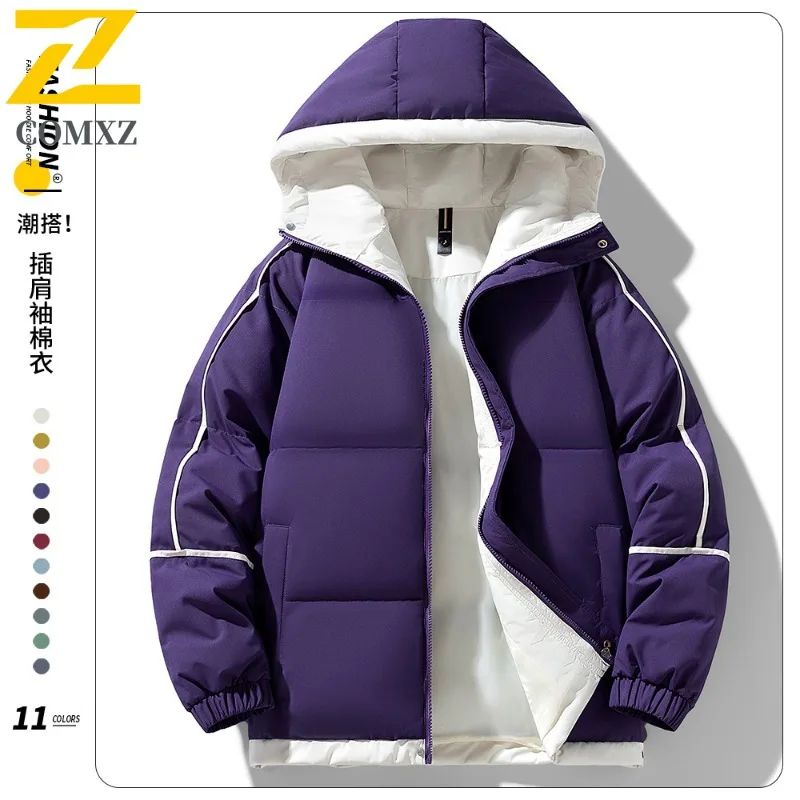 

COMXZ Мужская куртка с капюшоном, морозостойкая, ветрозащитная, легкая, модная, свободная, в консервативном стиле, зимняя лыжная стеганая куртка, уличная одежда, стеганое пальто