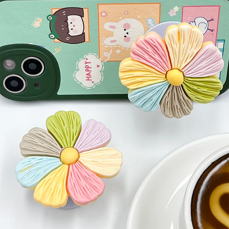 

Роскошный градиентный разноцветный держатель для цветов, подставка для кольца на палец, чехол для мобильного телефона, аксессуары, универсальный кронштейн для смартфонов для подарка